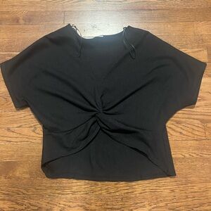 Zara Black Twist Knot Crop Top